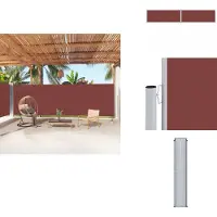 vidaXL Marquise latérale extensible brun 200x1000 cm - Parasols & Protection solaire