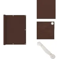 vidaXL Paravent de balcon Marron 120x400 cm Tissu Oxford - Parasols et ombrelles