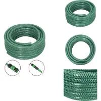 vidaXL Tuyau d'arrosage avec kit de raccords vert 0,6" 10 m PVC - Tuyaux d'arrosage
