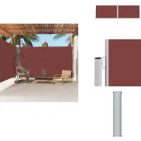vidaXL Marquise latérale extensible Marron 220x600 cm - Parasols & Protection solaire