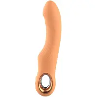 Dream Toys Glam - vibromasseur flexible nervuré (couleur pêche)