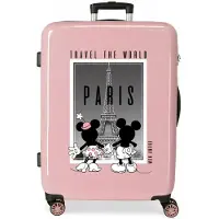 Disney pour femme. 3671823 Valise rigide de taille moyenne Minnie et Mickey Paris 68 cm rose (OSFA), Casuel, ABS/Polycarbonate