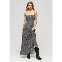 Superdry Sheered Back Sleeveless Long Dress Multicolore L Femme