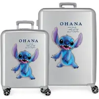 Disney pour fille. 3659721 Ensemble de valises rigides 100 Stitch gris (OSFA), Casuel, ABS/Polycarbonate, Moyen, Cabine, mode enfantine
