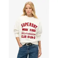Superdry Workwear Embroiderer Loose Sweatshirt Blanc M Femme