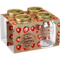 Bormioli Rocco Quattro Stagioni Set de 4 pots de maon tanche air clair 17 oz. Fabriqu en verre durable sans BPA fabriqu en Italie.