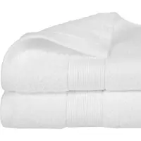 Atmosphera Serviette de bain Coton Blanc 450 g/m² (50 x 90 cm) (50 x 90 cm)