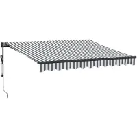 vidaXL Store automatique avec LEDs Anthracite & Blanc 300x250 cm