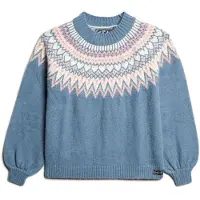 Superdry Slouchy Pattern Sweater Bleu M Femme