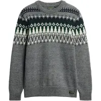 Superdry Pull-over gris / vert foncé / noir / blanc