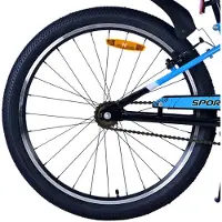 Volare Vélo enfant Sportivo - Garçons - 24 pouces - Noir Bleu - Deux freins à main