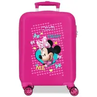 Disney Joumma Enjoy Minnie Valise Cabine Rose 33 x 50 x 20 cm Rigide ABS Fermeture à Combinaison latérale 28,4 l 2 kg 4 Roues Doubles Bagage Main, Rose, Valise de Cabine