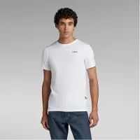 G-Star T-Shirt 'Slim Base T-Shirt' noir / blanc