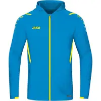 Jako Veste à capuche femme Challenge, Couleur:bleu/jaune fluo, Taille:34