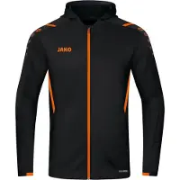 Jako Veste à capuche femme Challenge, Couleur:noir/orange néon, Taille:44