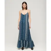 Superdry Beach Sleeveless Long Dress Multicolore L Femme