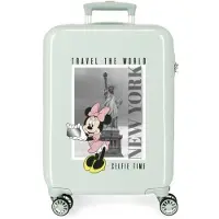 Disney pour fille. 3671728 Valise rigide taille cabine Minnie New York 55 cm vert menthe (OSFA), ABS/Polycarbonate, mode enfantine