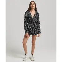 Superdry Vintage Beach Long Sleeve Romper Noir L Femme