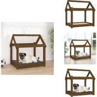 vidaXL Lit pour chien brun miel 71x55x70 cm pin massif - Lits pour chiens