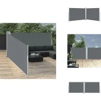 vidaXL Marquise latérale extensible Anthracite 100 x 1000 cm - Parasols & Protection solaire
