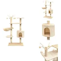 vidaXL Arbre à chat 125 cm Beige - Arbres à chats