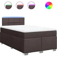 vidaXL Lit boxspring avec matelas brun foncé 120x190 cm Tissu