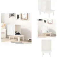 vidaXL Maison pour chats Blanc 60x36x60 cm Pin massif - Arbres à chats