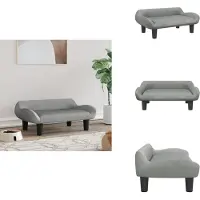 vidaXL Lit pour chien gris clair 70x40x24 cm velours - Lits pour chiens
