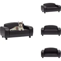 vidaXL Canapé pour chien marron 80x50x40 cm en similicuir - Lits pour chiens
