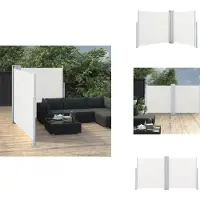 vidaXL Marquise latérale extensible blanc crème 100 x 600 cm - Parasols & Protection solaire