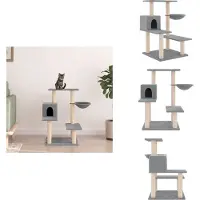 vidaXL Arbre à chat avec colonnes à griffer en sisal gris clair 82,5 cm - Arbres à chat
