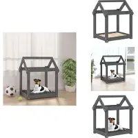vidaXL Lit pour chien Gris 61x50x70 cm Pin massif - Lits pour chiens