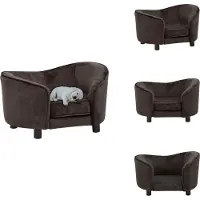 vidaXL Canapé pour chien Marron 69x49x40 cm Peluche - Lits pour chiens