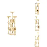vidaXL Arbre à chat avec colonnes en sisal 170 cm Beige - Arbres à chat