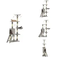 vidaXL Arbre à chat avec colonnes en sisal 138 cm Gris - Arbres à chat