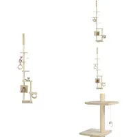 vidaXL Arbre à chat avec griffoirs en sisal 260 cm Beige - Arbres à chat