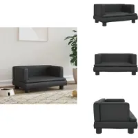 vidaXL Lit pour chien Noir 60x40x30 cm Similicuir - Lits pour chiens