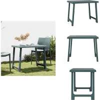 vidaXL Table de camping vert 79x56x64 cm PP aspect bois - tables de jardin