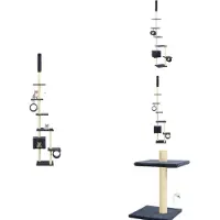 vidaXL Arbre à chat avec griffoirs en sisal 260 cm bleu foncé - Arbres à chats