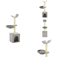 vidaXL Arbre à chat avec colonnes à griffer en sisal 105 cm Gris - Arbres à chat