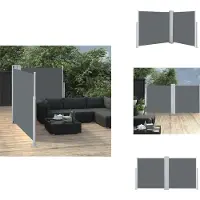 vidaXL Marquise latérale extensible Anthracite 100 x 600 cm - Parasols & Protection solaire