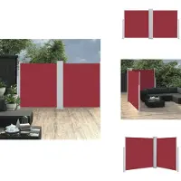 vidaXL Marquise latérale extensible Rouge 160 x 600 cm - Parasols & Protection solaire