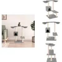 vidaXL Arbre à chat avec colonnes griffoirs Gris clair 82 cm - Arbres à chat