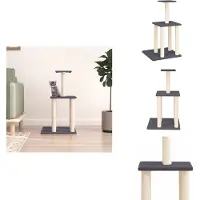 vidaXL Arbre à chat avec colonnes à griffer en sisal gris foncé 85,5 cm - Arbres à chat
