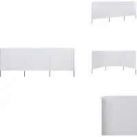 vidaXL Tissu de protection contre le vent en 3 parties 400 x 80 cm Blanc sable - Parasols et ombrelles