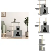 vidaXL Arbre à chat avec colonnes à griffer en sisal gris clair 83 cm - Arbres à chat