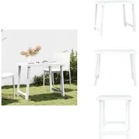 vidaXL Table de camping blanche 79x56x64 cm PP aspect bois - tables de jardin
