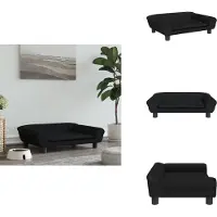 vidaXL Lit pour chien noir 70x48x22 cm velours - Lits pour chiens