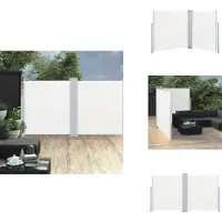 vidaXL Marquise latérale extensible Crème 140 x 600 cm - Parasols & Protection solaire