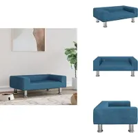 vidaXL Lit pour chien bleu 70x45x26,5 cm velours - Lits pour chiens
